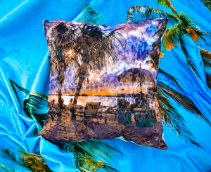 Sunset at Mambo Beach Curacao Throw Pillow Cover