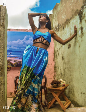 Bathsheba Beach Drawstring Maxi Skirt