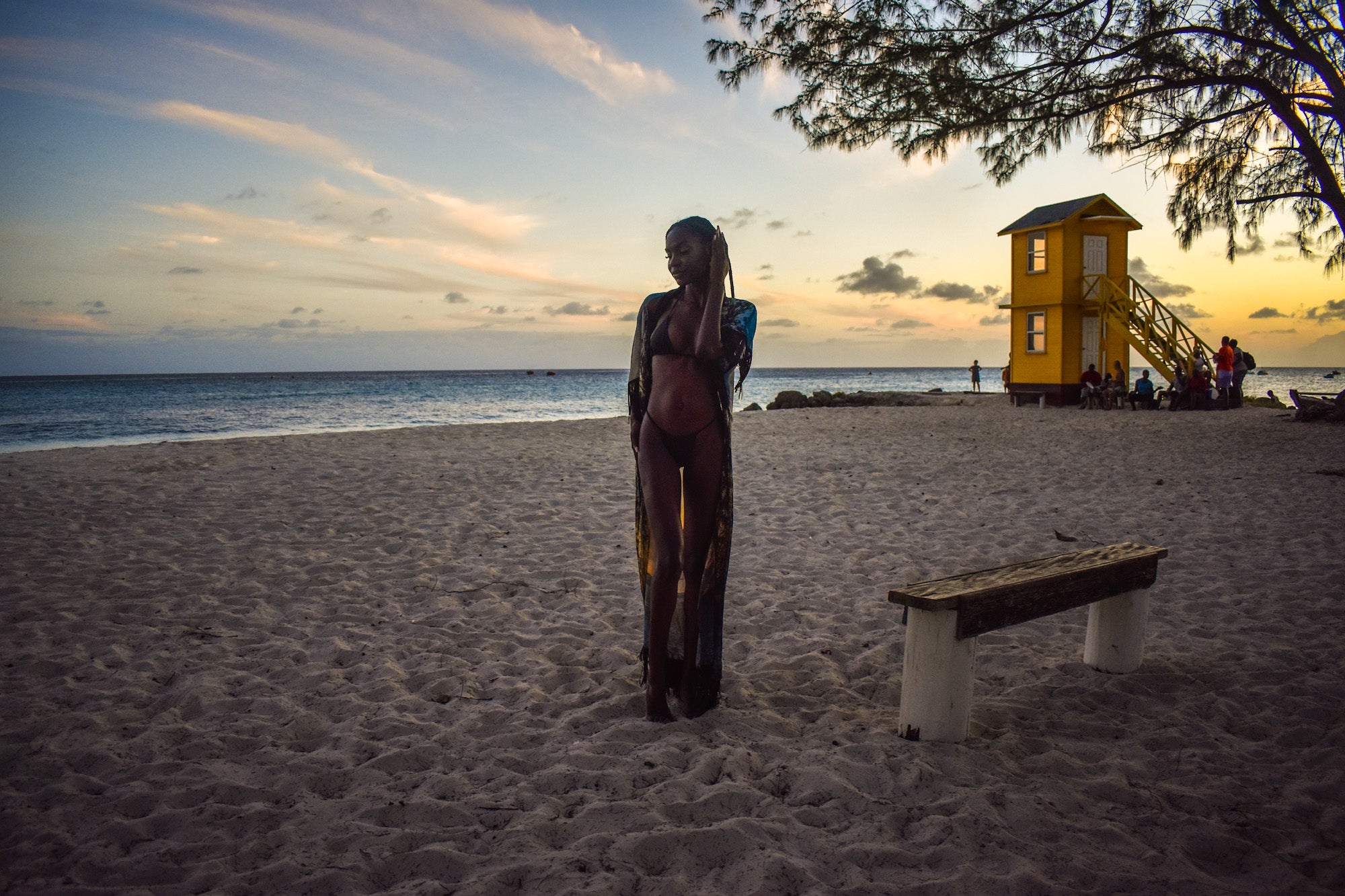 Miami Beach Barbados Fringed Kimono Duster